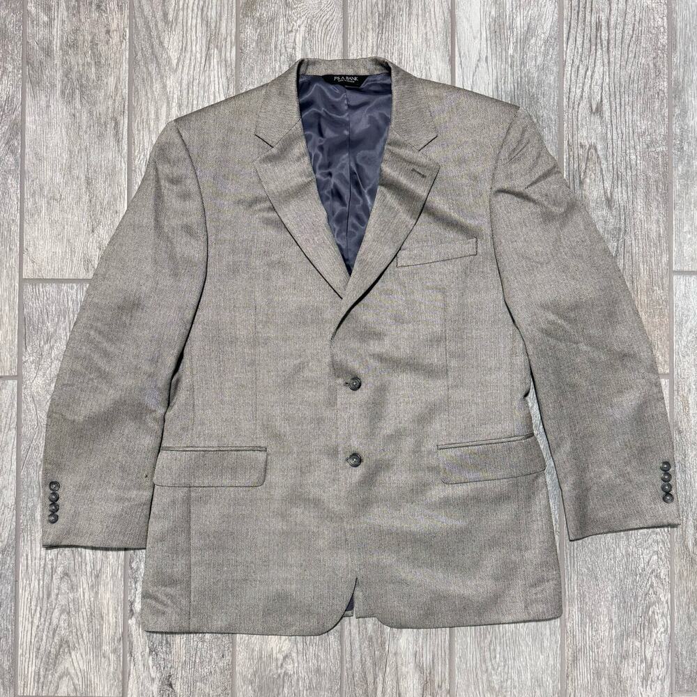 Jos A‎ Bank Signature Silk Camel Hair Herringbone blazer jacket sports coat 43R
